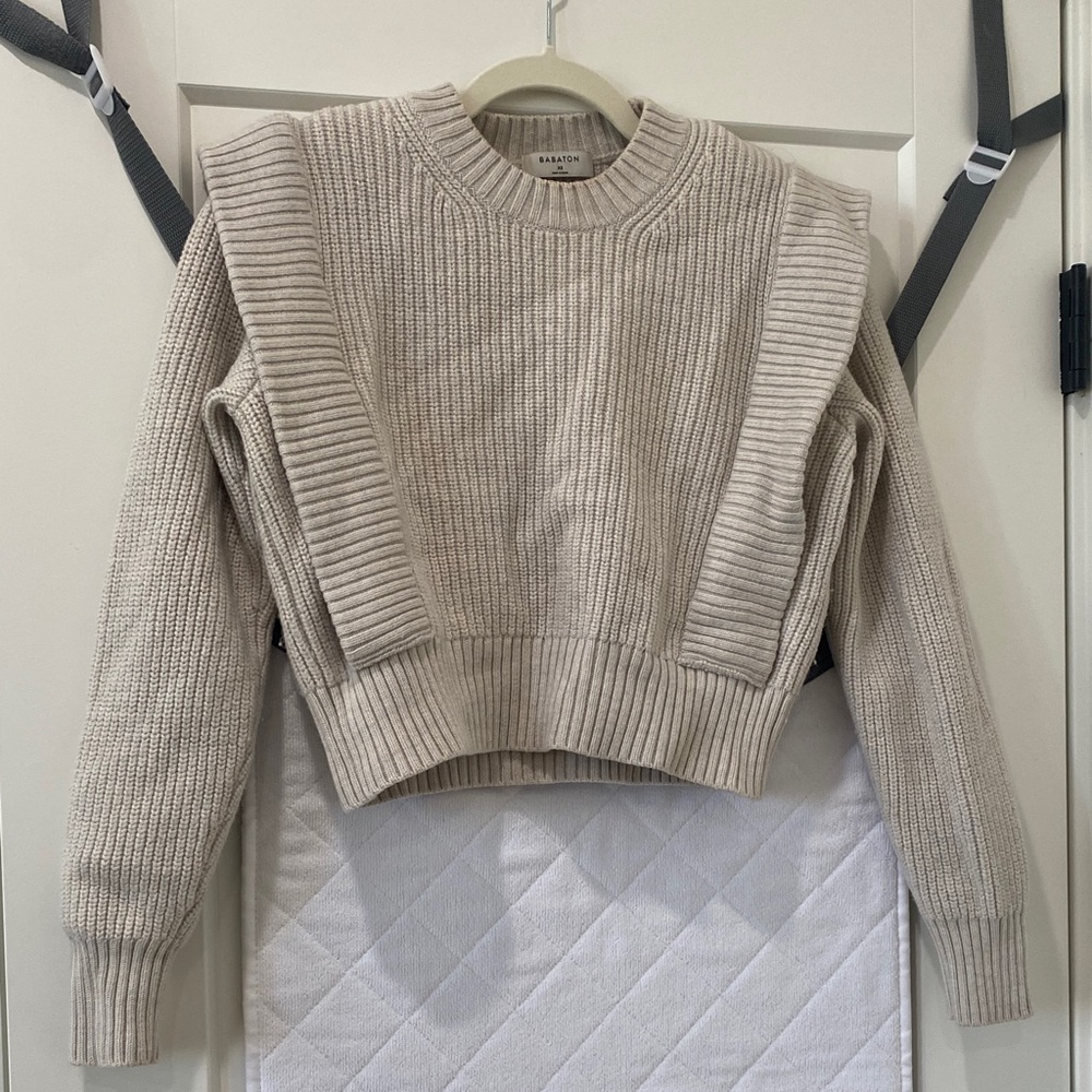 Babaton Cream Crew Neck Sweater